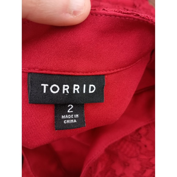 Torrid new red fit n flare flowy mid lace romantic vamp party valentine 2X dress - Picture 4 of 11